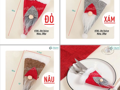 Nón Noel thần lùn mini Decor bàn tiệc ĐK 10cm [Vải nỉ - Nhiều màu] NON-X-10